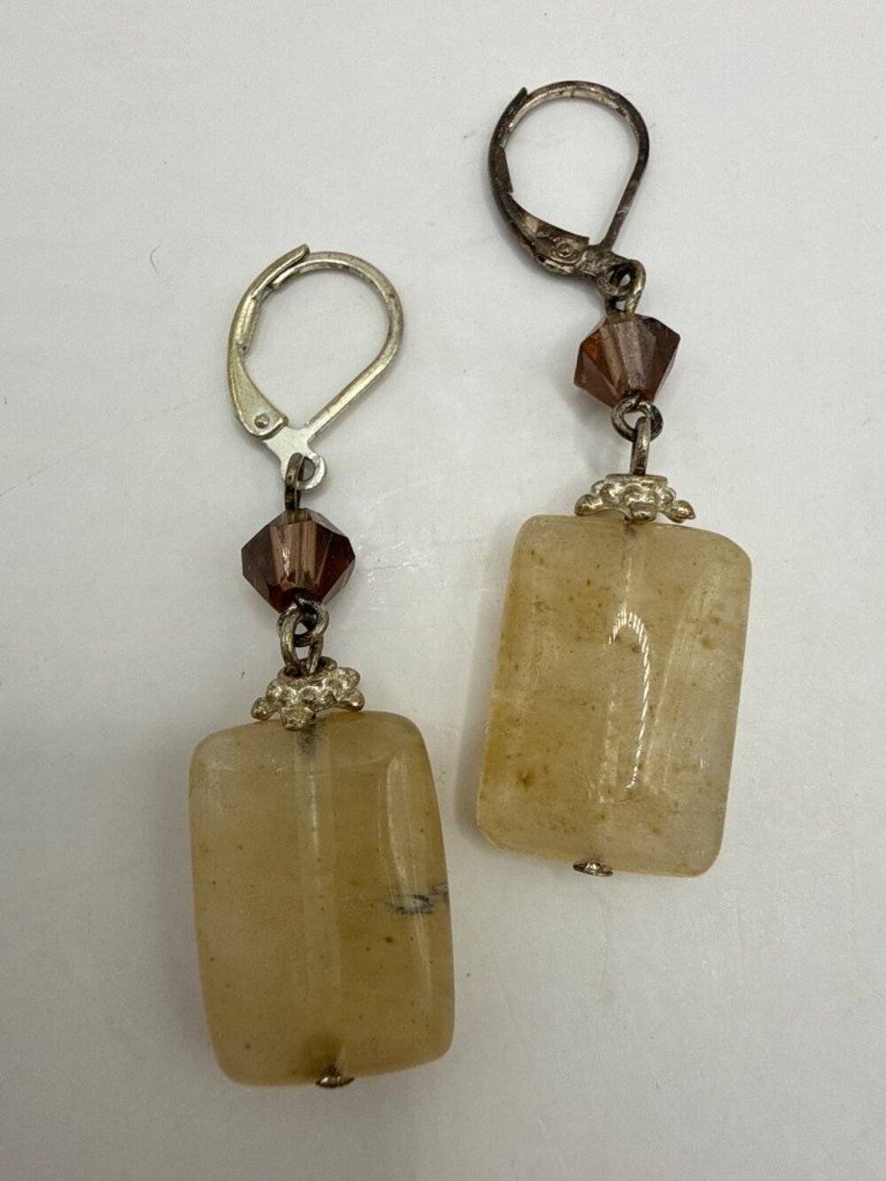 Premier Designs Sand Dune Quartz & Crystal Leverback Drop Earrings - Picture 6 of 8